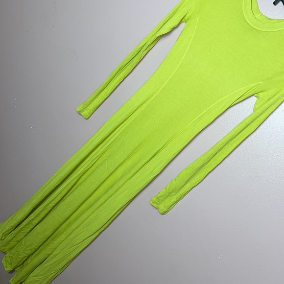Rare Enza Costa Silk Paneled Flare Dress in Acid Lime - Picture 4 of 9